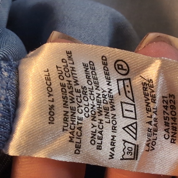 Loft Chambray Tunic Style Top, Size X-Small Petite - Picture 9 of 10